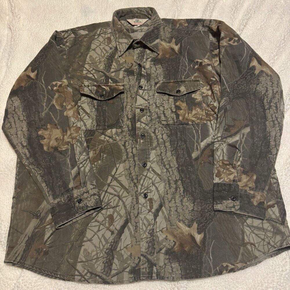 Vintage Redhead Shirt Mens 2XL Realtree Hardwoods Camo Outdoor Hunting USA Made‎